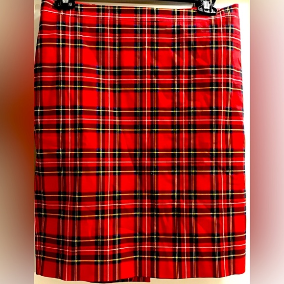 J.Crew red plaid skirt size 8 - Picture 2 of 5